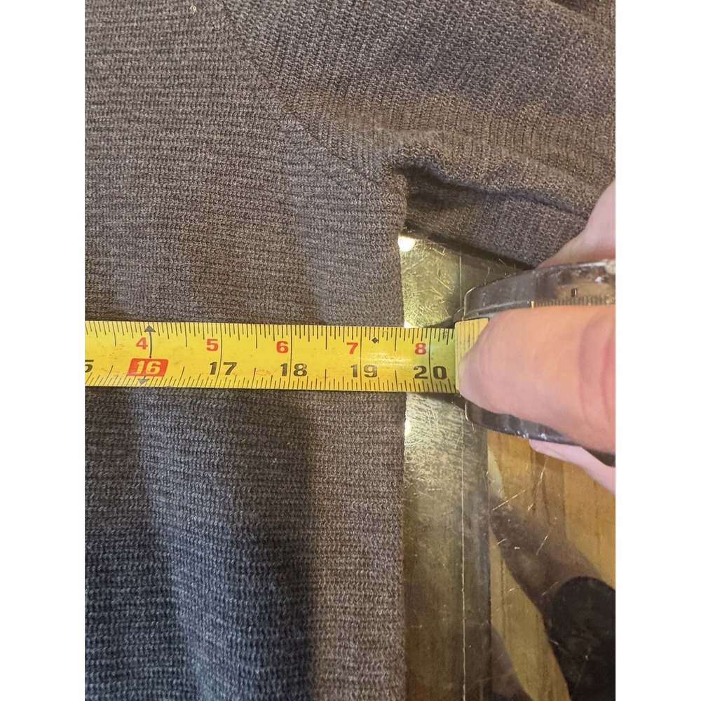 Cremieux Gray Shawl Collar Button-Front Knit Cardigan Sweater L w/ Pockets - Picture 9 of 13